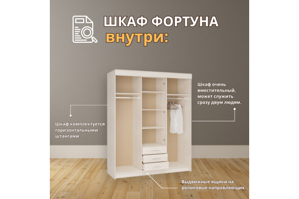 Шкаф-купе "Фортуна" 1,7 м SL